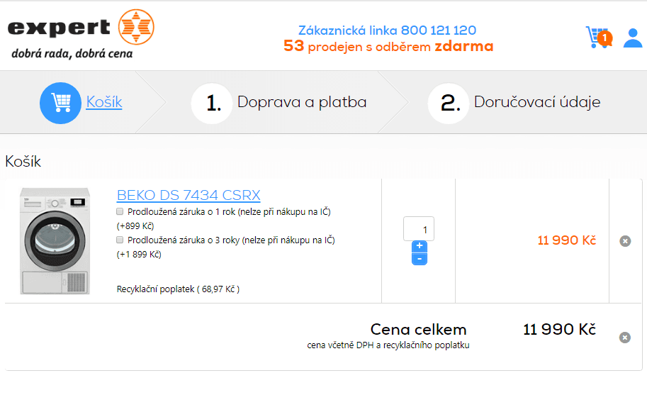 Kondenzační sušička Beko, A++, 7 kg