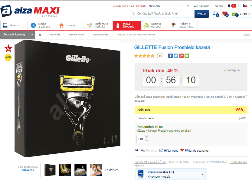 GILLETTE Fusion Proshield kazeta