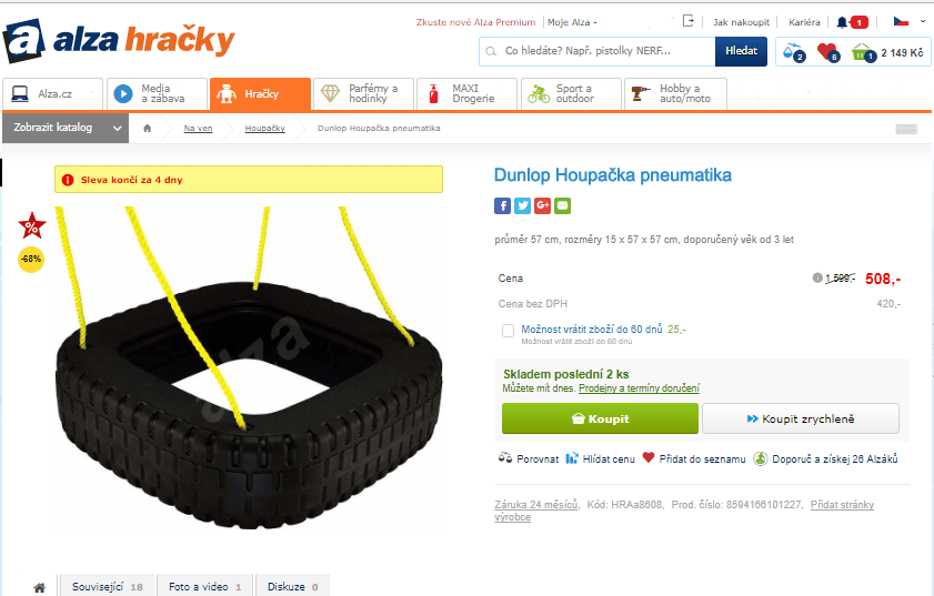 Dunlop Houpačka pneumatika