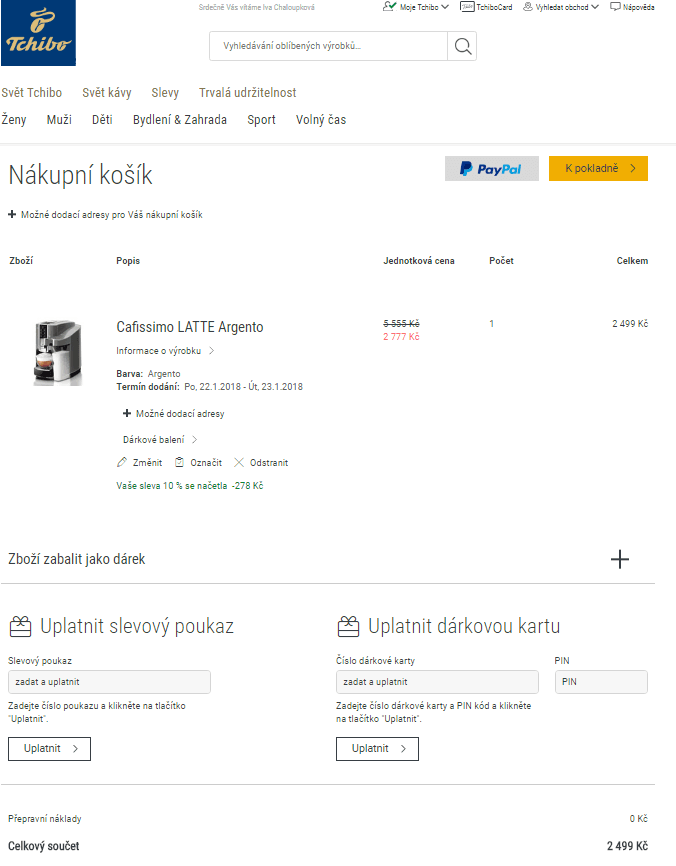 Plnoautomatický kávovar Caffisimo Latte