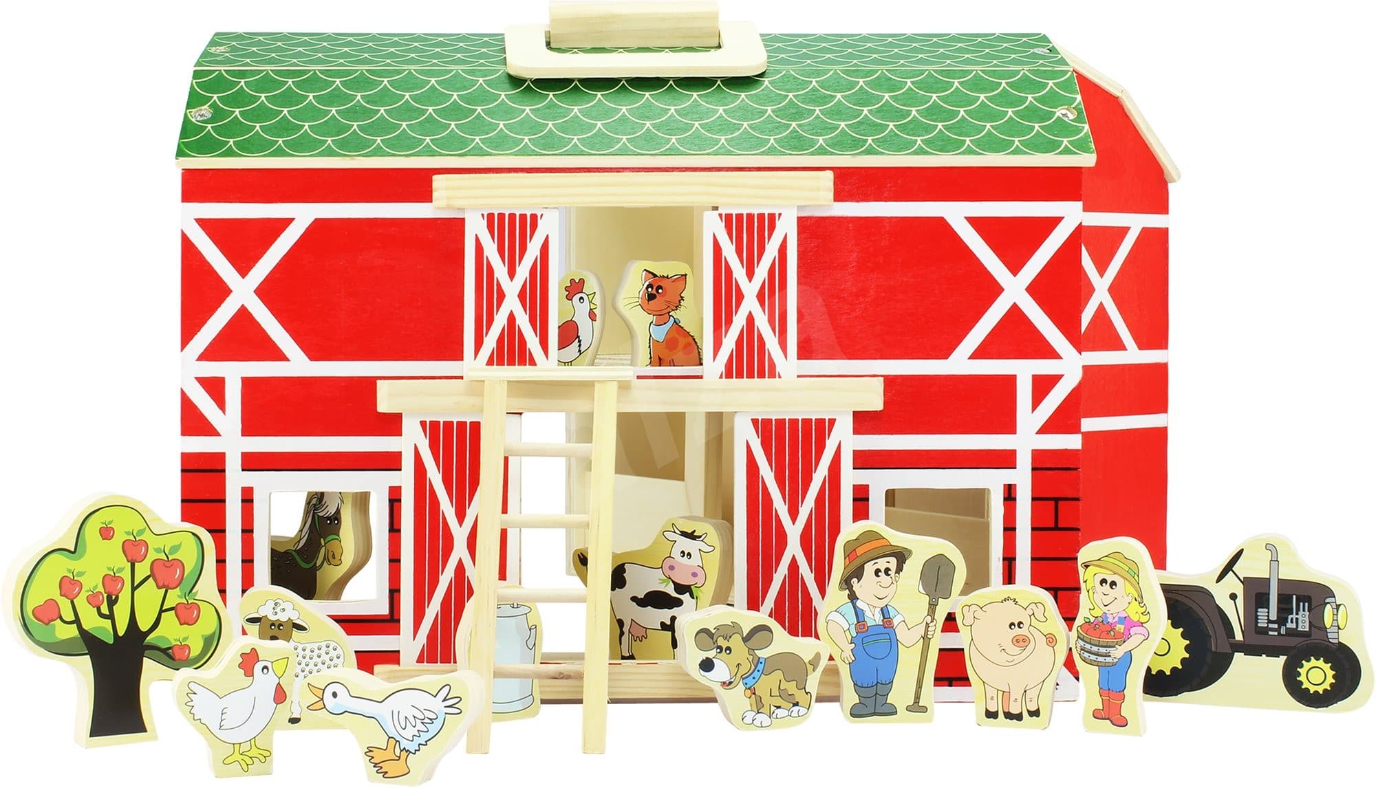 Dřevěná farma s příslušenstvím 17 ks
