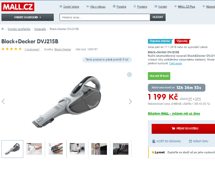 Ruční vysavač Black&Decker DVJ215B