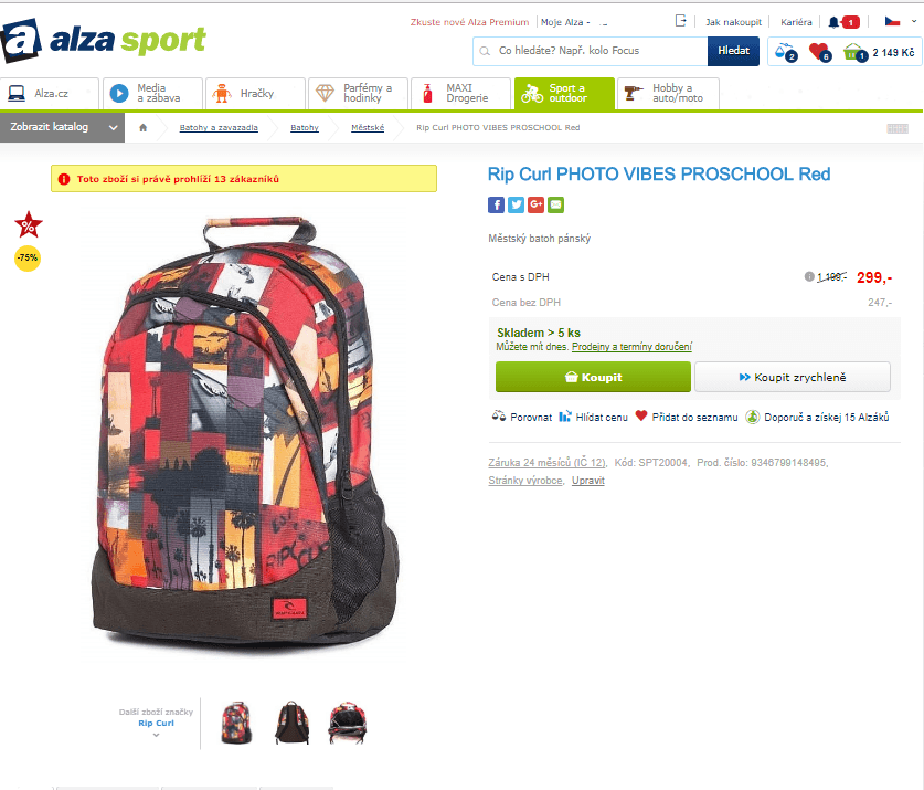 Městský batoh Rip Curl Photo, 26L