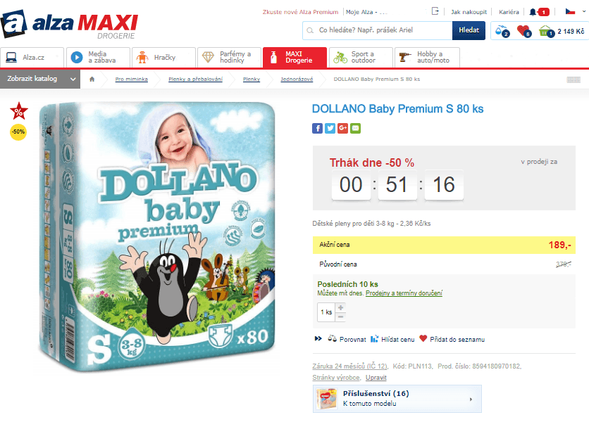 Plenky Dollano Baby Premium S 80 ks