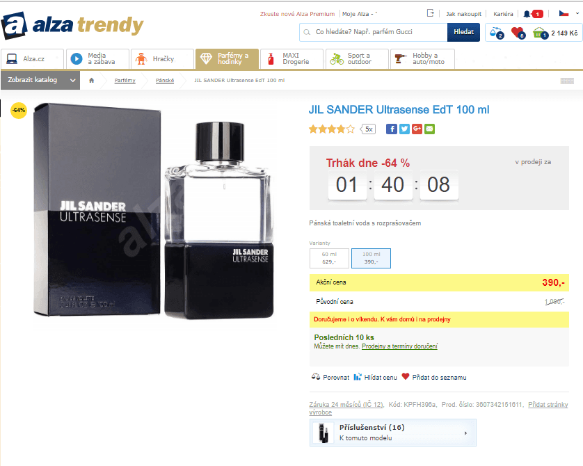 JIL SANDER Ultrasense EdT 100 ml