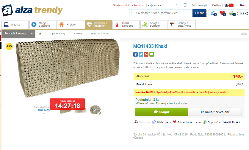 Plesová kabelka MQ11433 Khaki