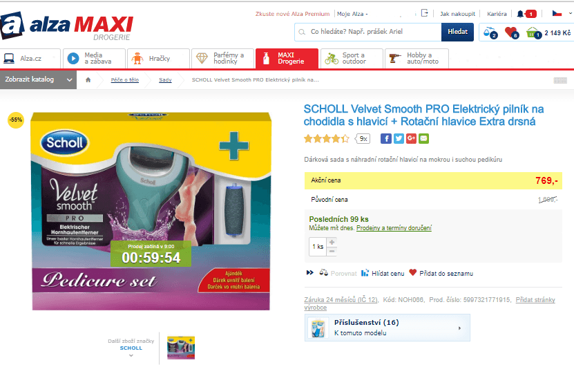 SCHOLL Velvet Smooth PRO + extra hlavice