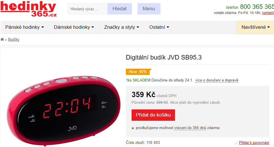 Budík JVD 