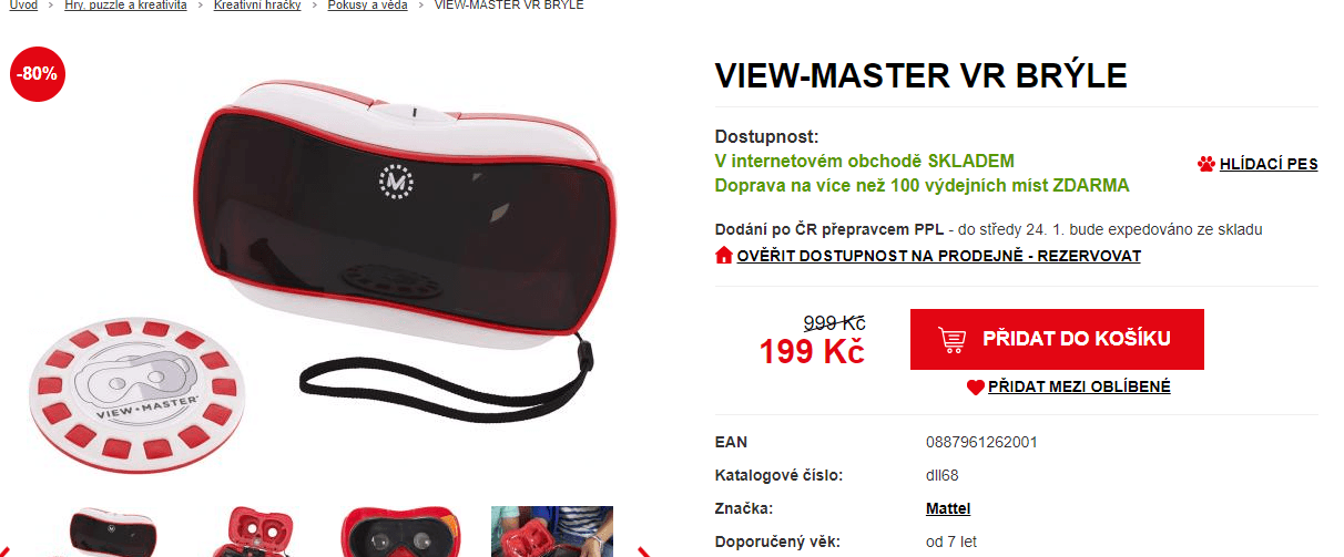 Mattel View Master VR brýle