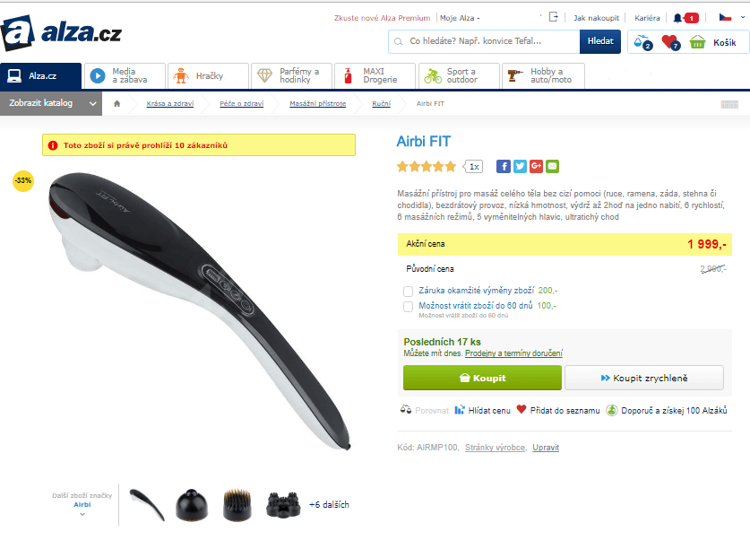 Masážní přístroj Airbi Fit