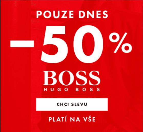 Sleva 50% na značku Hugo Boss
