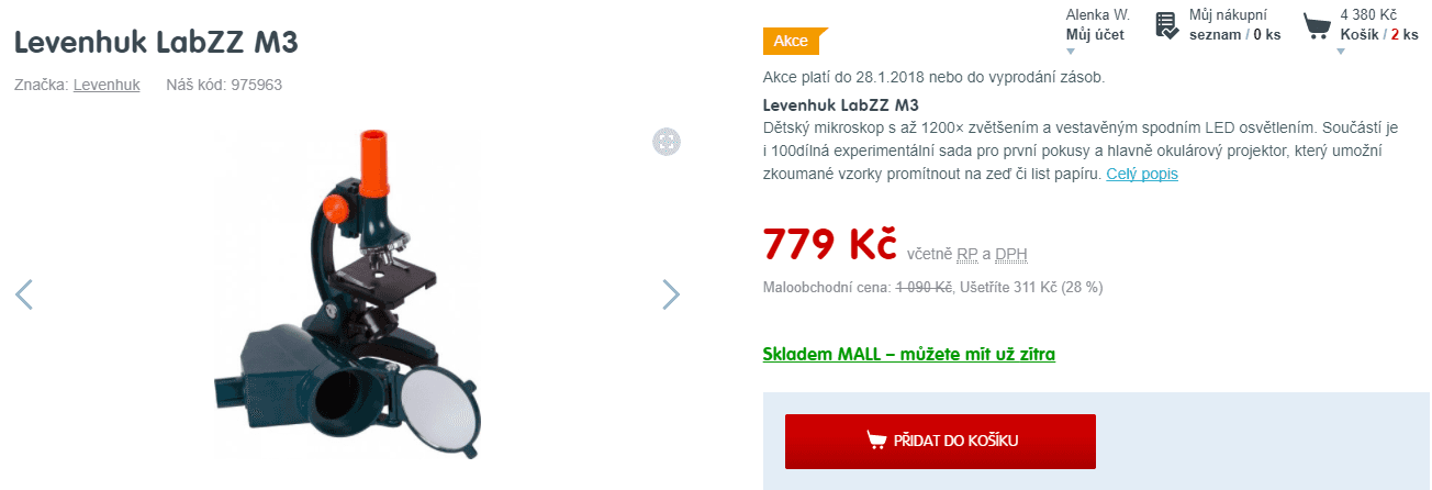 Dětský mikroskop Levenhuk LabZZ M3