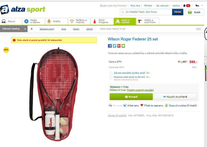 Tenisový set Wilson Roger 25 - junior