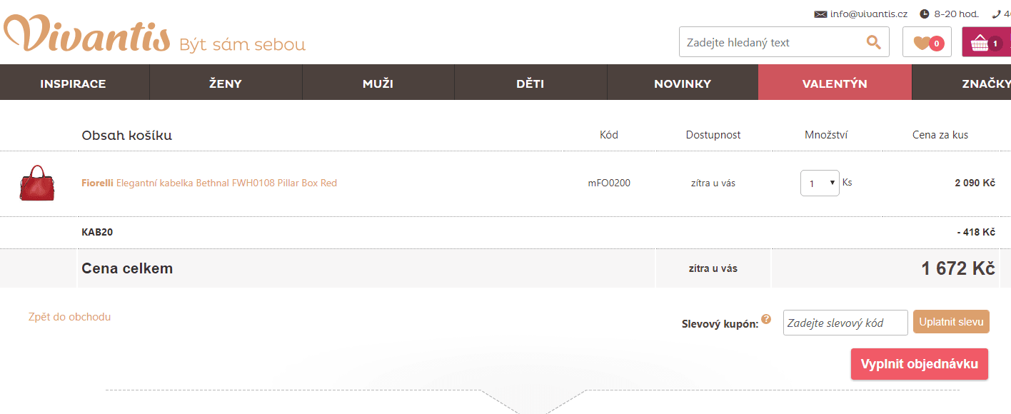 Vivantis - slevový kód -20% na kabelky