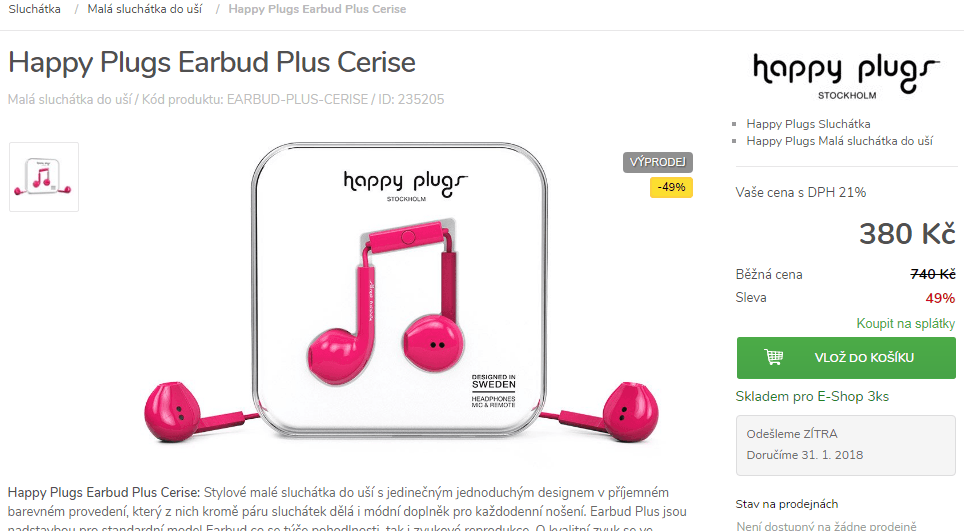 Happy Plugs Earbud Plus - 2 barvy