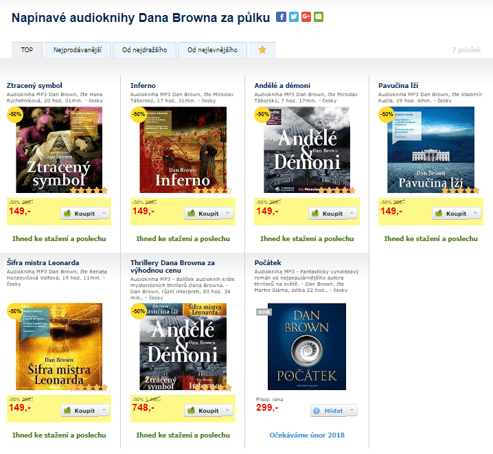 Audioknihy Dana Browna 