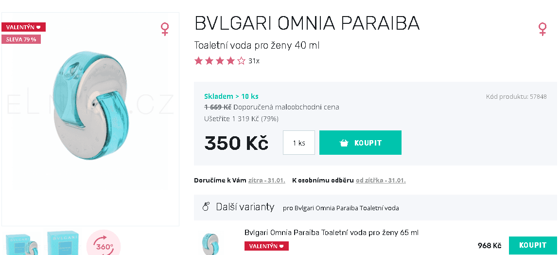 Dámský parfém Bvlgari Omnia Paraiba 40 ml