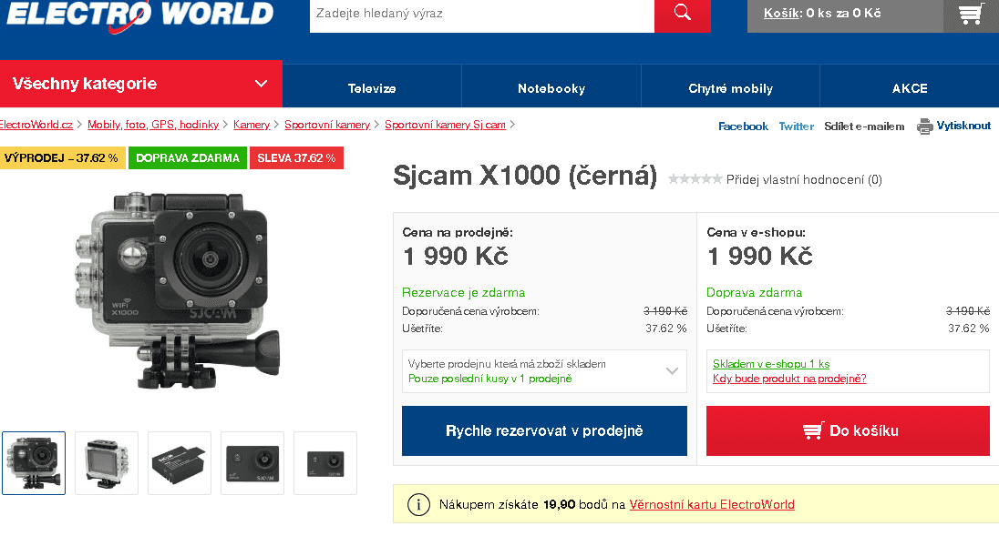 Akční kamera SJCAM X1000 WIFI 