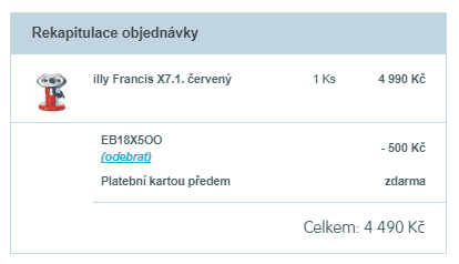 Kávovar illy Francis X7.1, kapsle, 15 bar