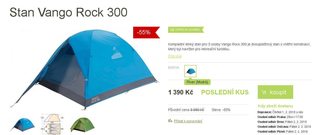 Stan pro 3 Vango Rock 300 (1ks)