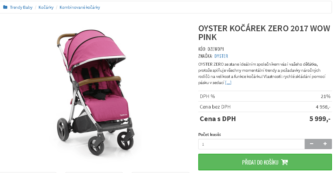 Golfový kočárek Oyster Zero 2017