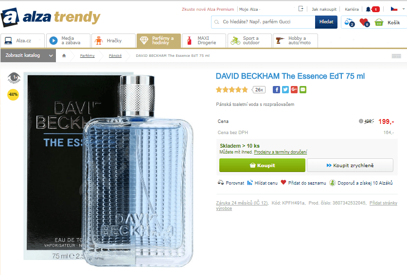 DAVID BECKHAM The Essence EdT 75 ml