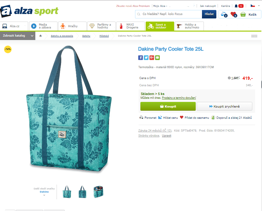 Chladící taška Dakine Party Cooler 25L