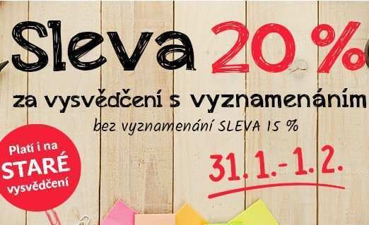 Sleva 20% za vysvědčení pro všechny