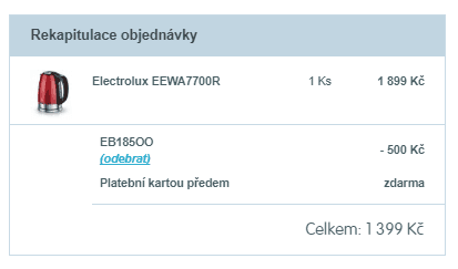 Rychlovarná konvice Electrolux 1,7l