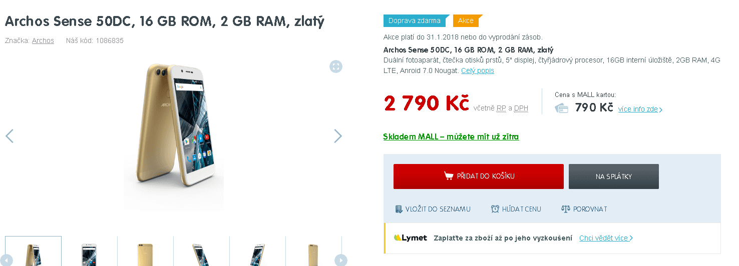 Archos, 4x 1,5GHz, 2GB RAM, 5", LTE