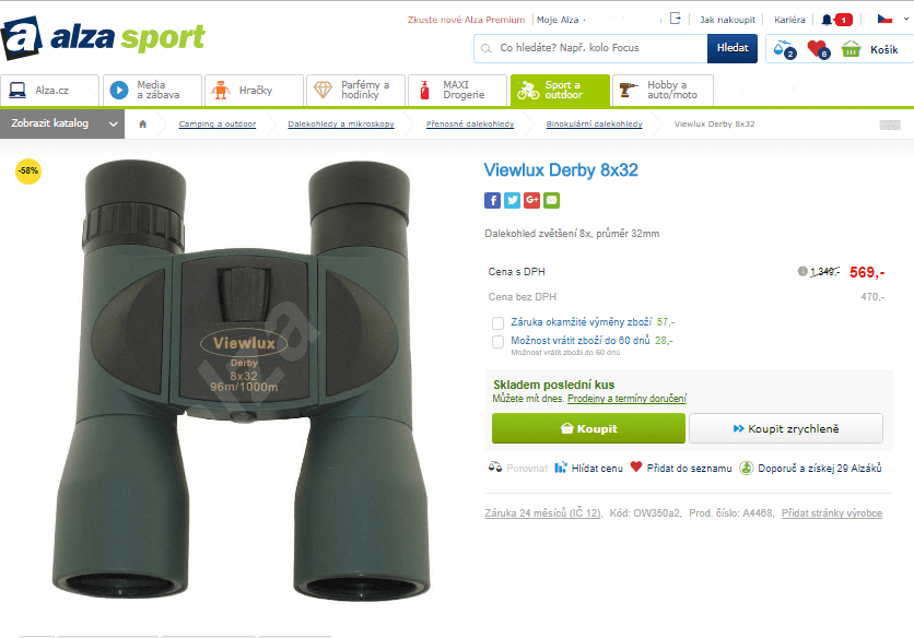 Dalekohled Viewlux Derby 8x32