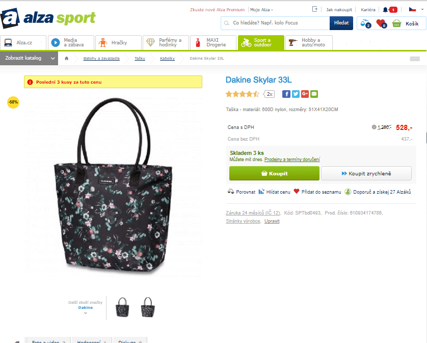 Dámská taška Dakine Skylar 33L