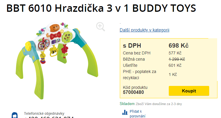 Hrazdička pro děti Buddy Toys