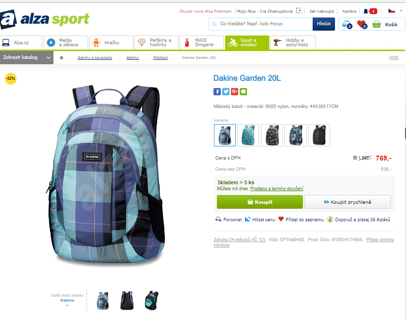 Městský batoh Dakine Garden 20L