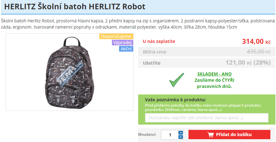 Školní batoh HERLITZ Robot