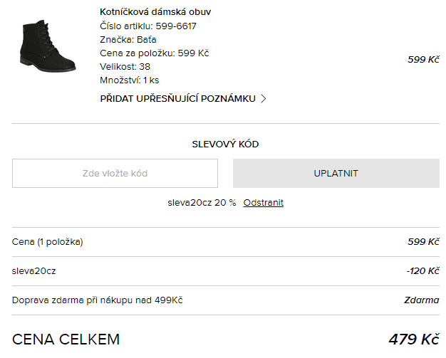 Finální sleva v Baťa + extra sleva 20%