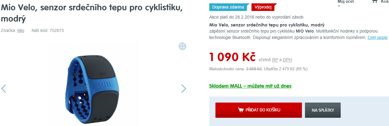 Zápěstní senzor  MIO Link MI-56