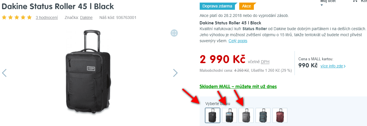 Kufr Dakine Status Roller 45 litrů, 3 verze