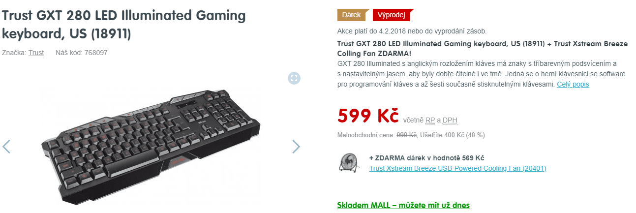 Herní klávesnice Trust GXT + dárek