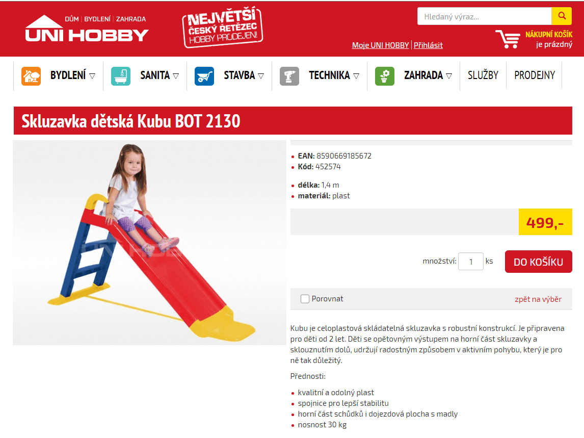 Skluzavka Buddy Toys BOT, 140 cm