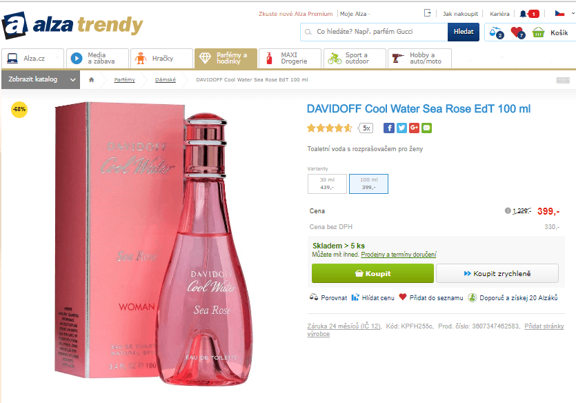 DAVIDOFF Cool Water Sea Rose EdT 100 ml