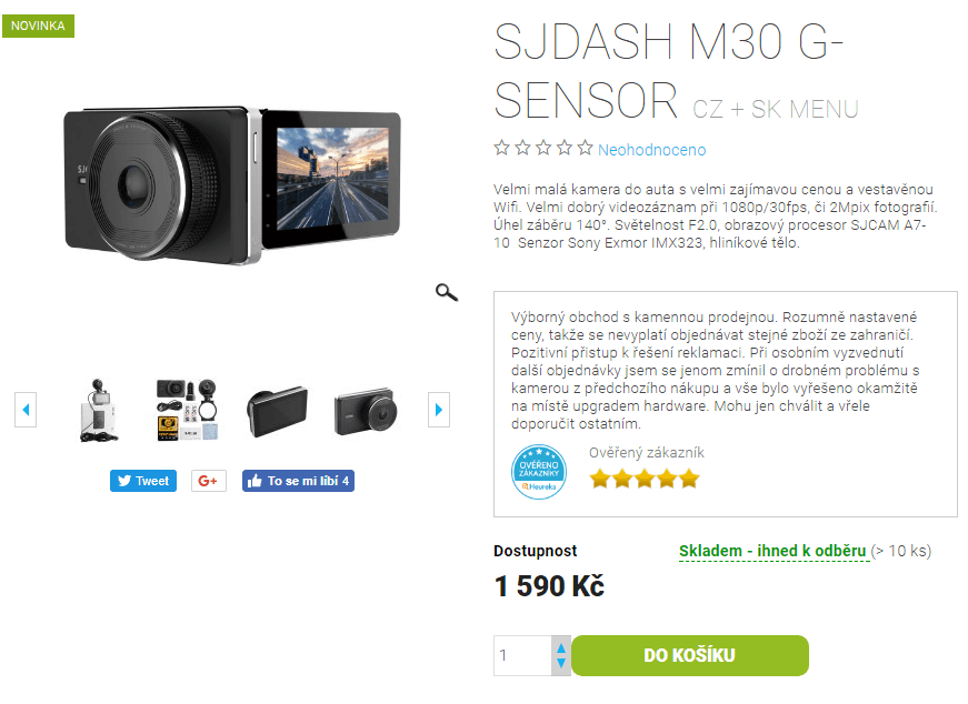 Kamera do auta SJDash, Wifi