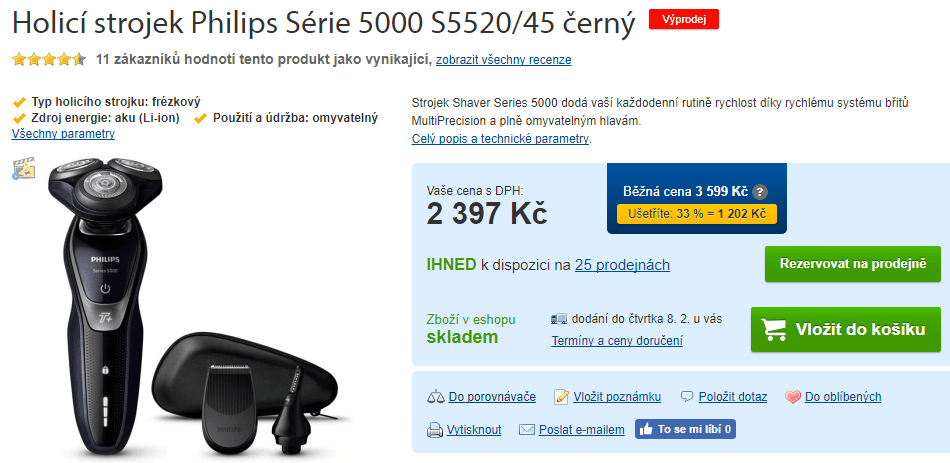 Holící strojek Philips S5520/45 