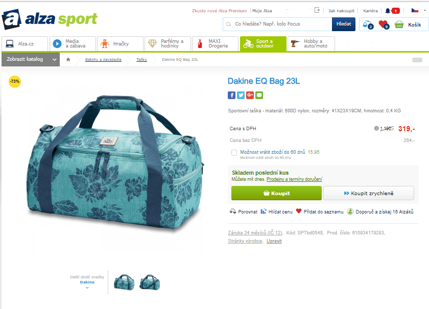 Sportovní taška Dakine EQ BAG 23L