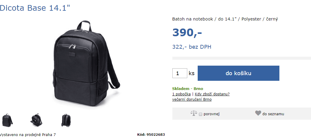 Batoh na notebooky až 14" Dicota