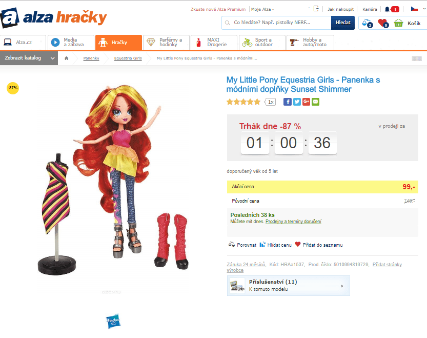 Panenka My Little Pony Sunset Shimmer