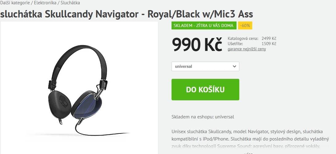 Sluchátka Skullcandy Navigator 