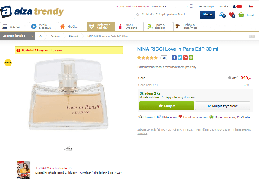 NINA RICCI Love in Paris EdP 30 ml