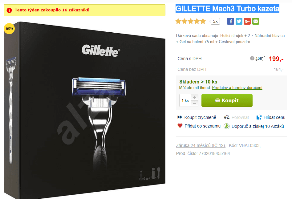 GILLETTE Mach3 Turbo dárková kazeta