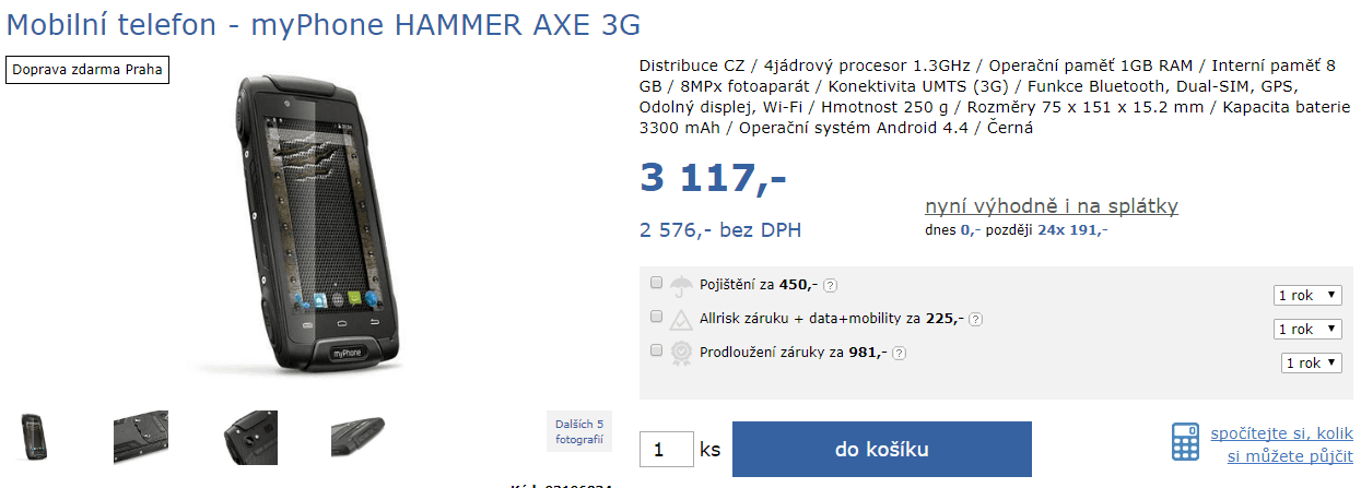 Odolný chytrý telefon myPhone Hammer AXE
